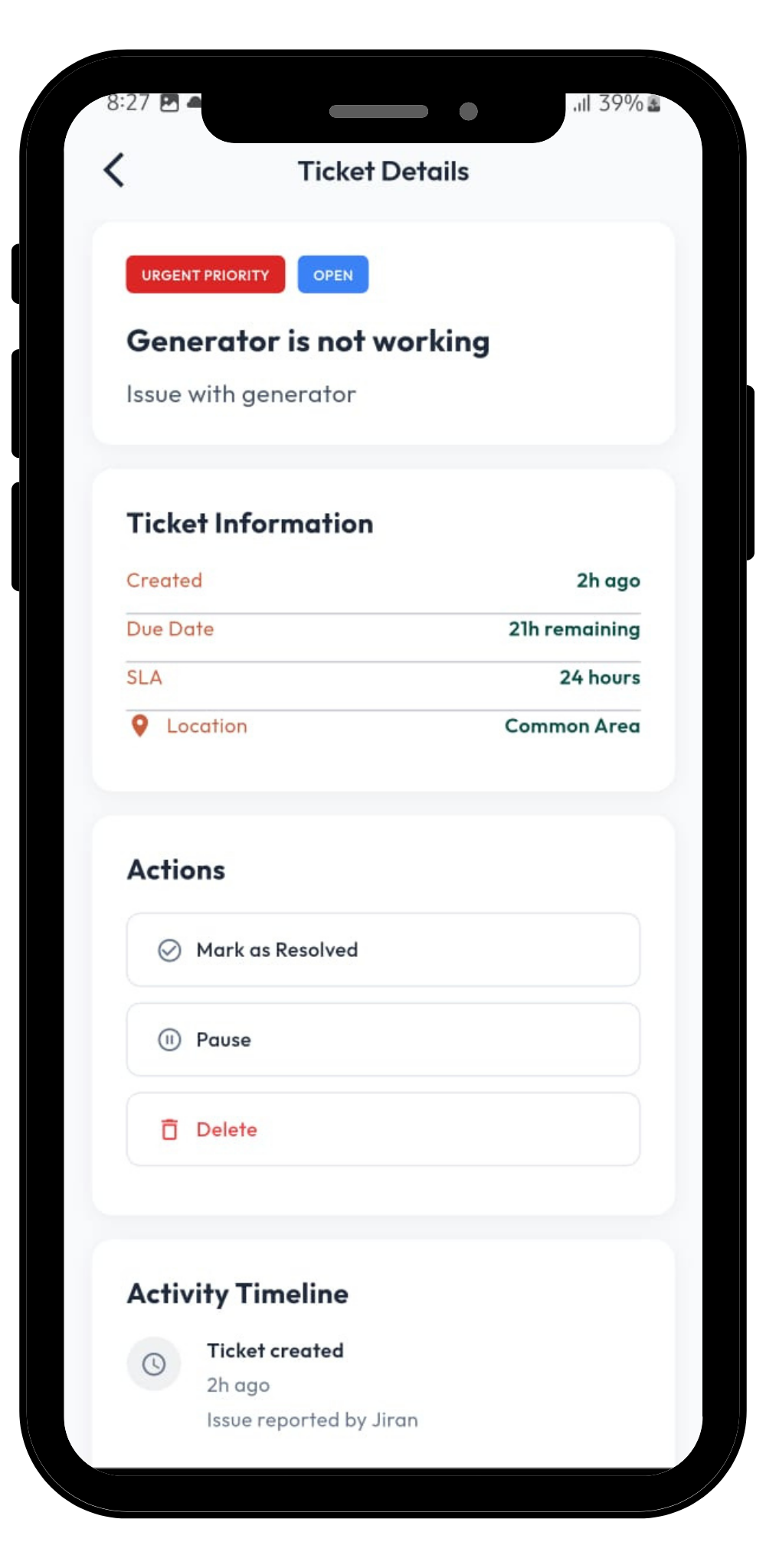 Tickets and maintenance